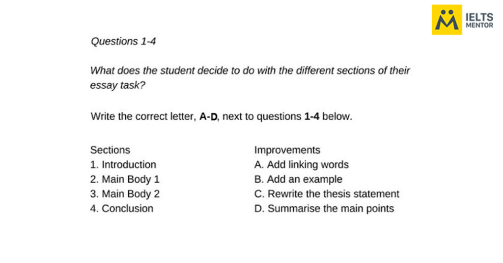 Dạng bài Matching Information trong đề thi IELTS Listening