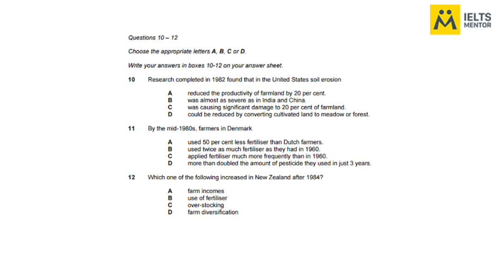 Dạng bài Multiple Choice trong đề thi IELTS Reading